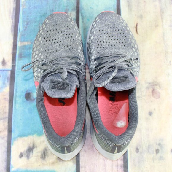Nike Air Zoom Pegasus 35 Gray Mesh Breathable Low Top Running Shoes Size 12 - Picture 6 of 10